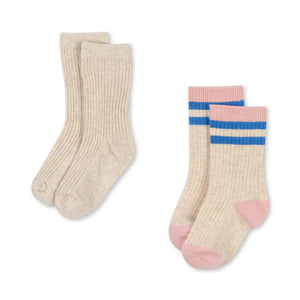 "Konges Sløjd Jacquard-Socken 2er-Pack – Lolly Stripe für Kinder"