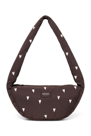 Studio Noos Puffy Mini Umhängetasche "Mini Cross Body Bag" | Brown Hearts