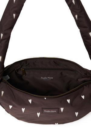 Studio Noos Puffy Mini Umhängetasche "Mini Cross Body Bag" | Brown Hearts