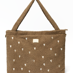 Studio Noos Sac à langer "Teddy" | Cœurs bruns
