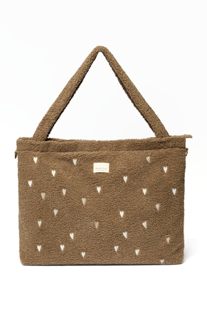 Studio Noos Sac à langer "Teddy" | Cœurs bruns