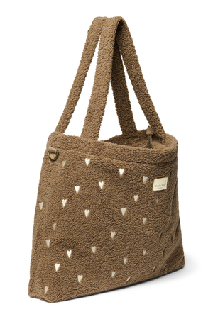 Studio Noos Sac à langer "Teddy" | Cœurs bruns