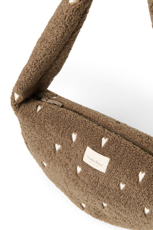 Studio Noos Mini Crossbody Bag "Teddy" Brown Hearts