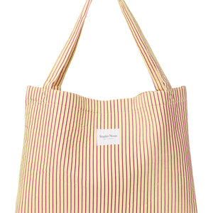Studio Noos Sac Mom en popeline rayée | Jaune beurre