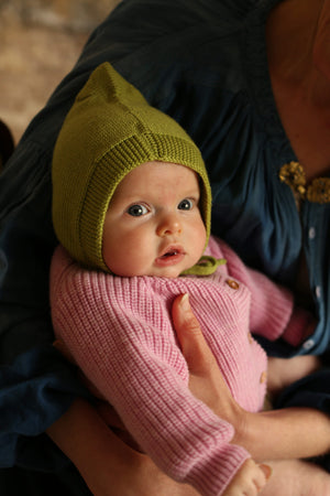 Hvid Baby Cardigan Merinowolle "Inga" | Cotton Candy