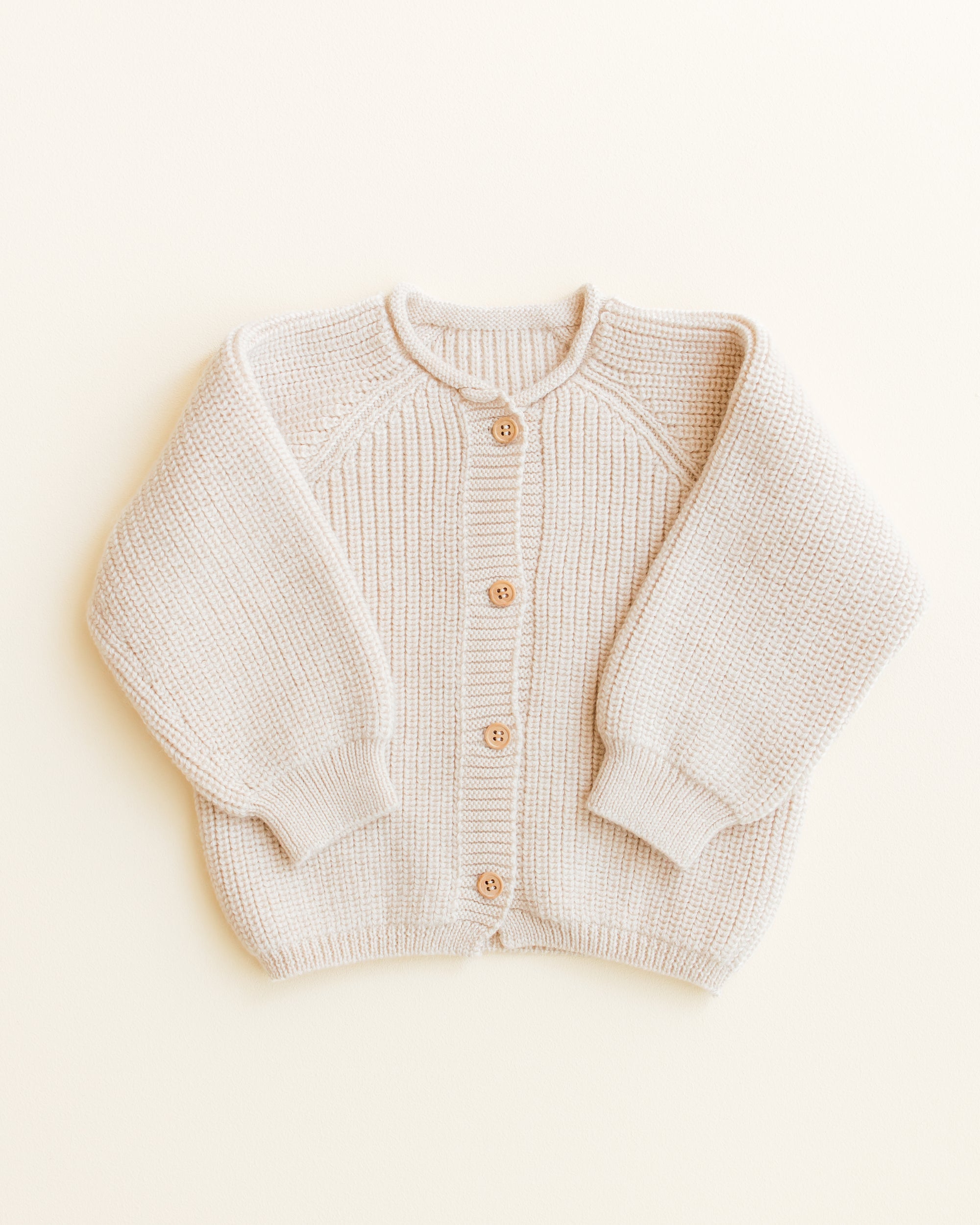 Hvid Cardigan Merinowolle "Inga" Cream