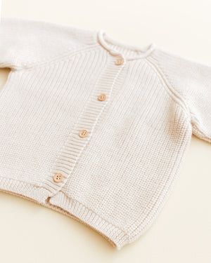 Hvid Cardigan Merinowolle "Inga" Cream
