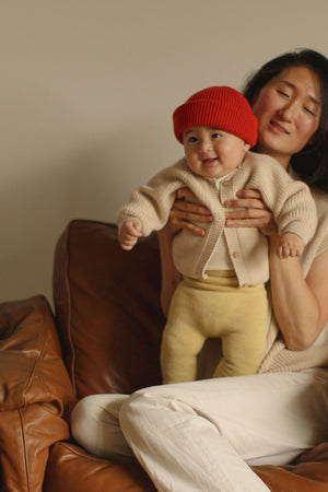 Hvid Cardigan Merinowolle "Inga" Cream