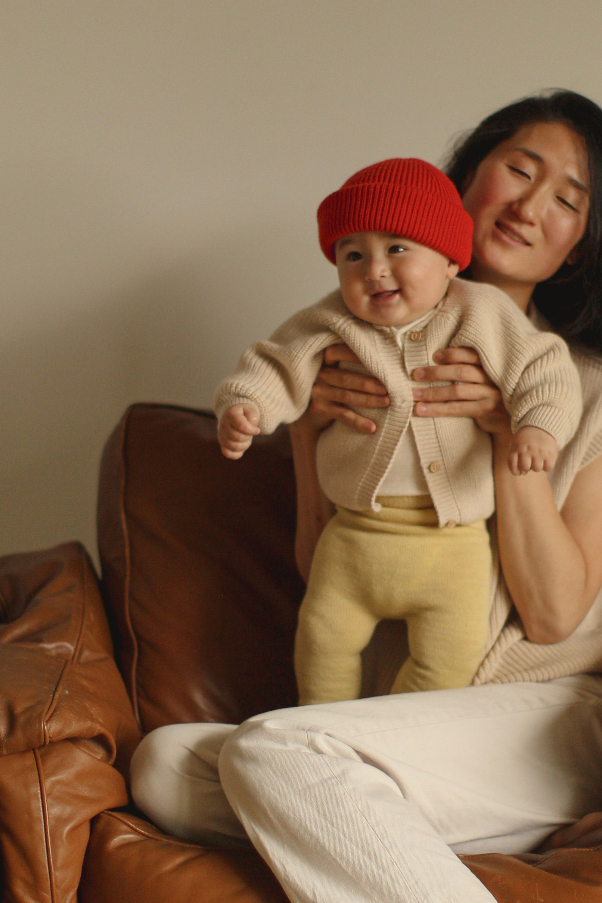 Hvid Cardigan Merinowolle "Inga" Cream