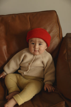 Hvid Cardigan Merinowolle "Inga" Cream