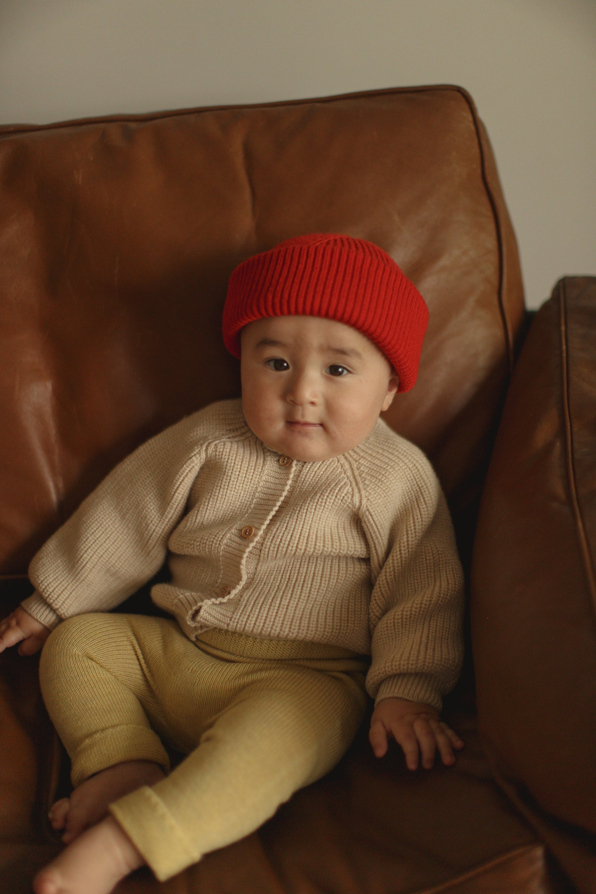 Hvid Cardigan Merinowolle "Inga" Cream