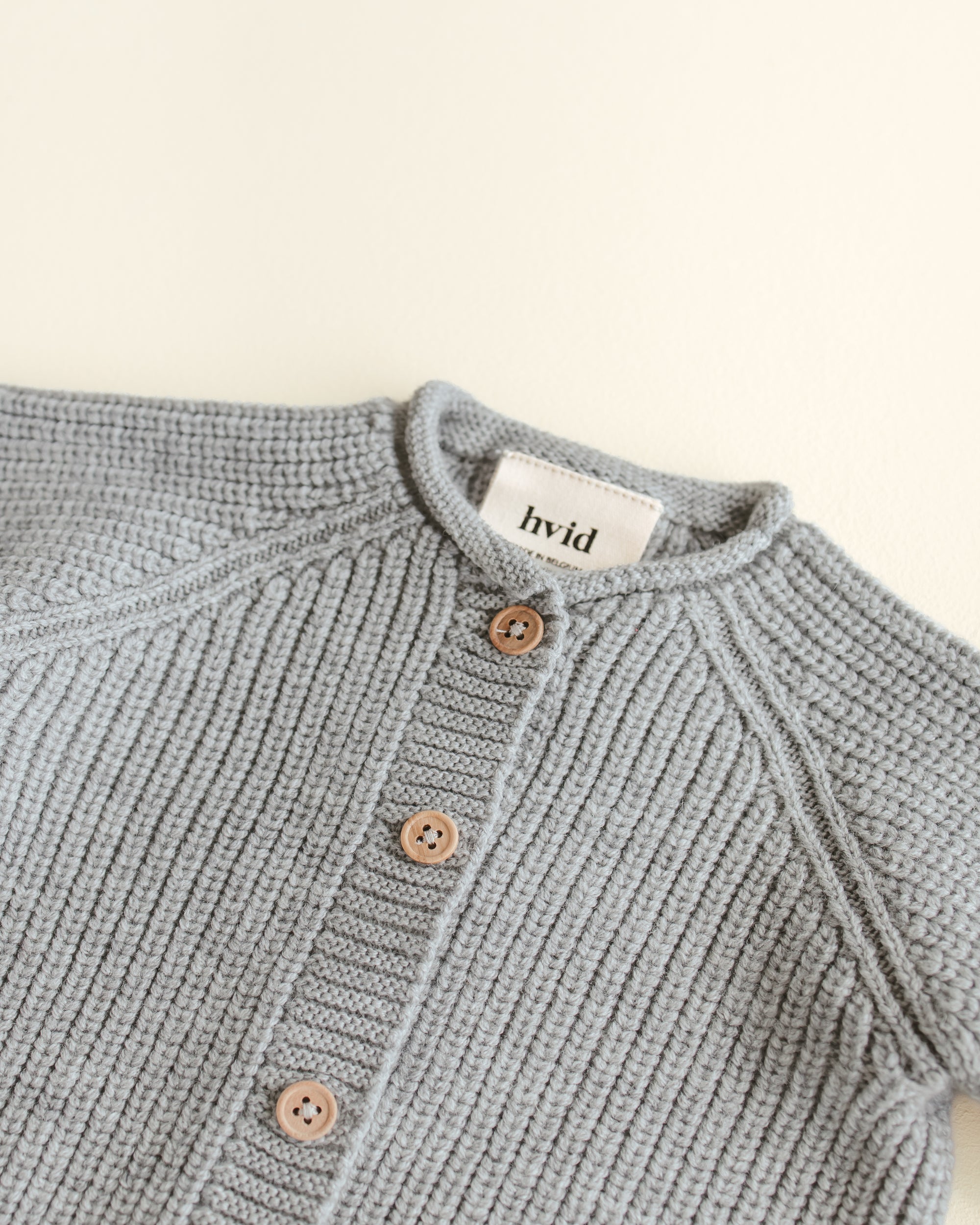 Hvid Cardigan Merinowolle "Inga" Grey Melange