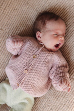 Gilet en laine mérinos "Inga" Poudre