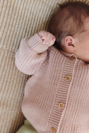 Gilet en laine mérinos "Inga" Poudre