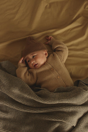 Hvid Cardigan Merinowolle „Inga“ Sand