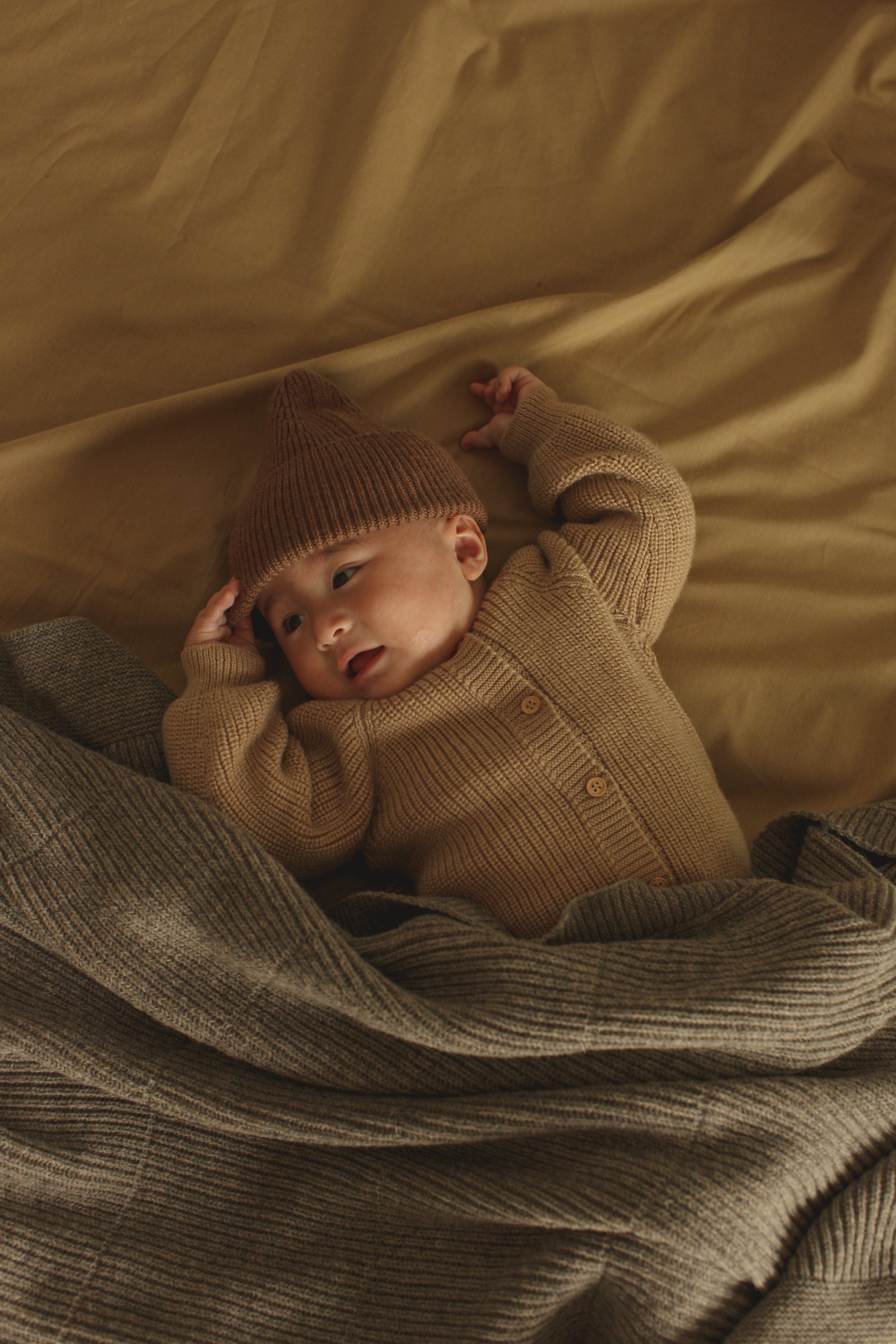 Hvid Cardigan Merinowolle „Inga“ Sand