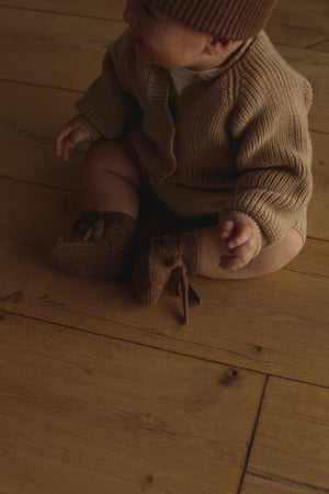 Hvid Cardigan Merinowolle „Inga“ Sand