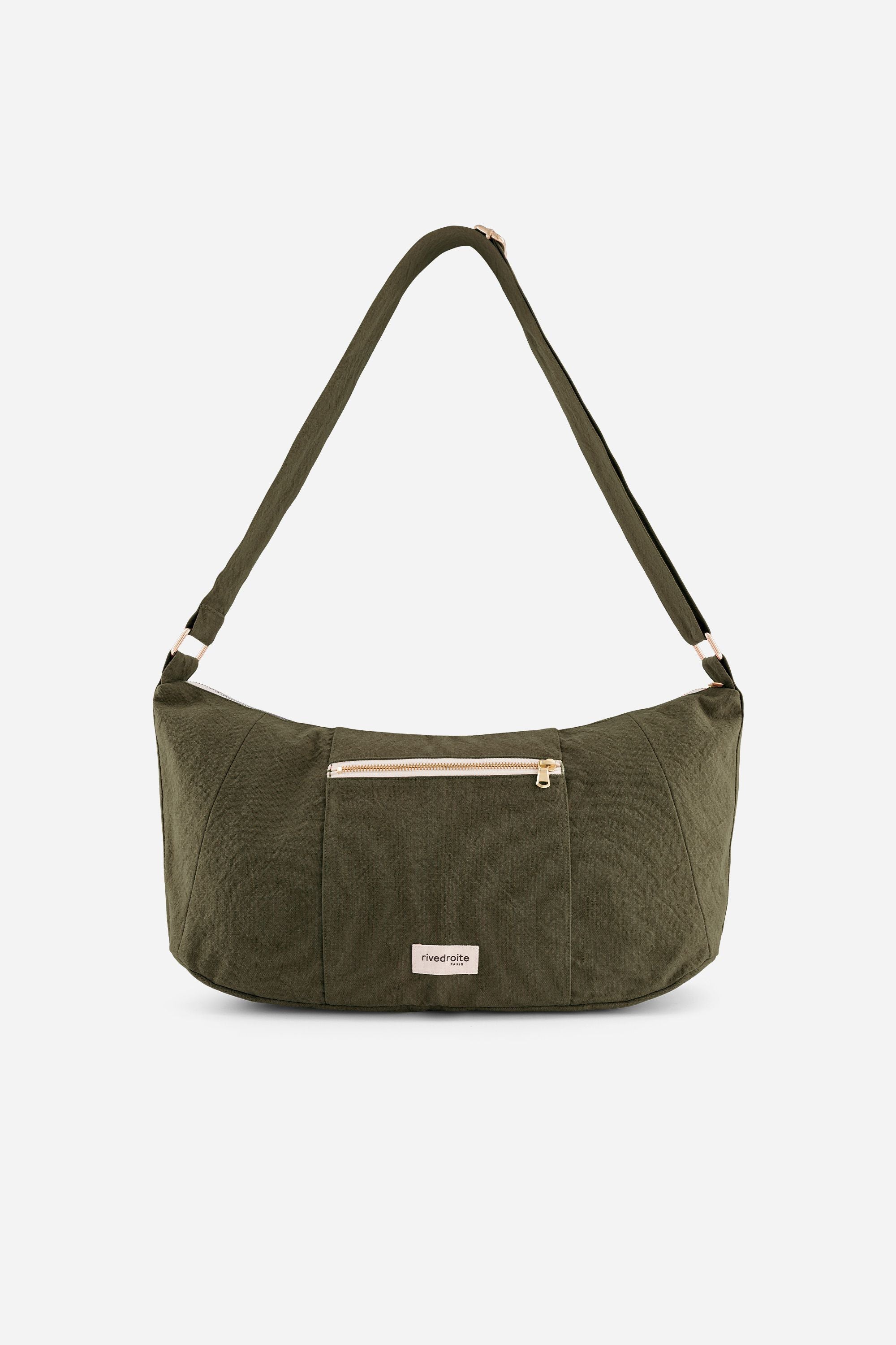 „Rive Droite Charlot Crossbody Bag in Military Green – nachhaltige Gürteltasche mit Organizer-Tasche und verstellbarem Gurt“