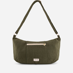 „Rive Droite Charlot Crossbody Bag in Military Green – nachhaltige Gürteltasche mit Organizer-Tasche und verstellbarem Gurt“
