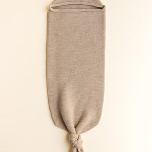 Hvid Strick Cocoon Merinowolle Sand