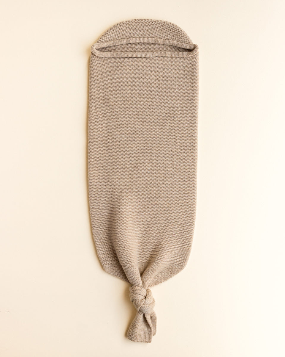 Hvid Strick Cocoon Merinowolle Sand