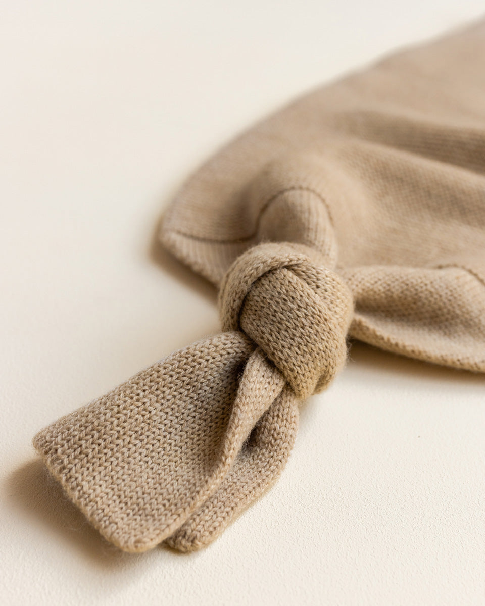 Hvid Strick Cocoon Merinowolle Sand