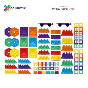 Connetix Blocs magnétiques « Rainbow Mega Pack » 212 pièces