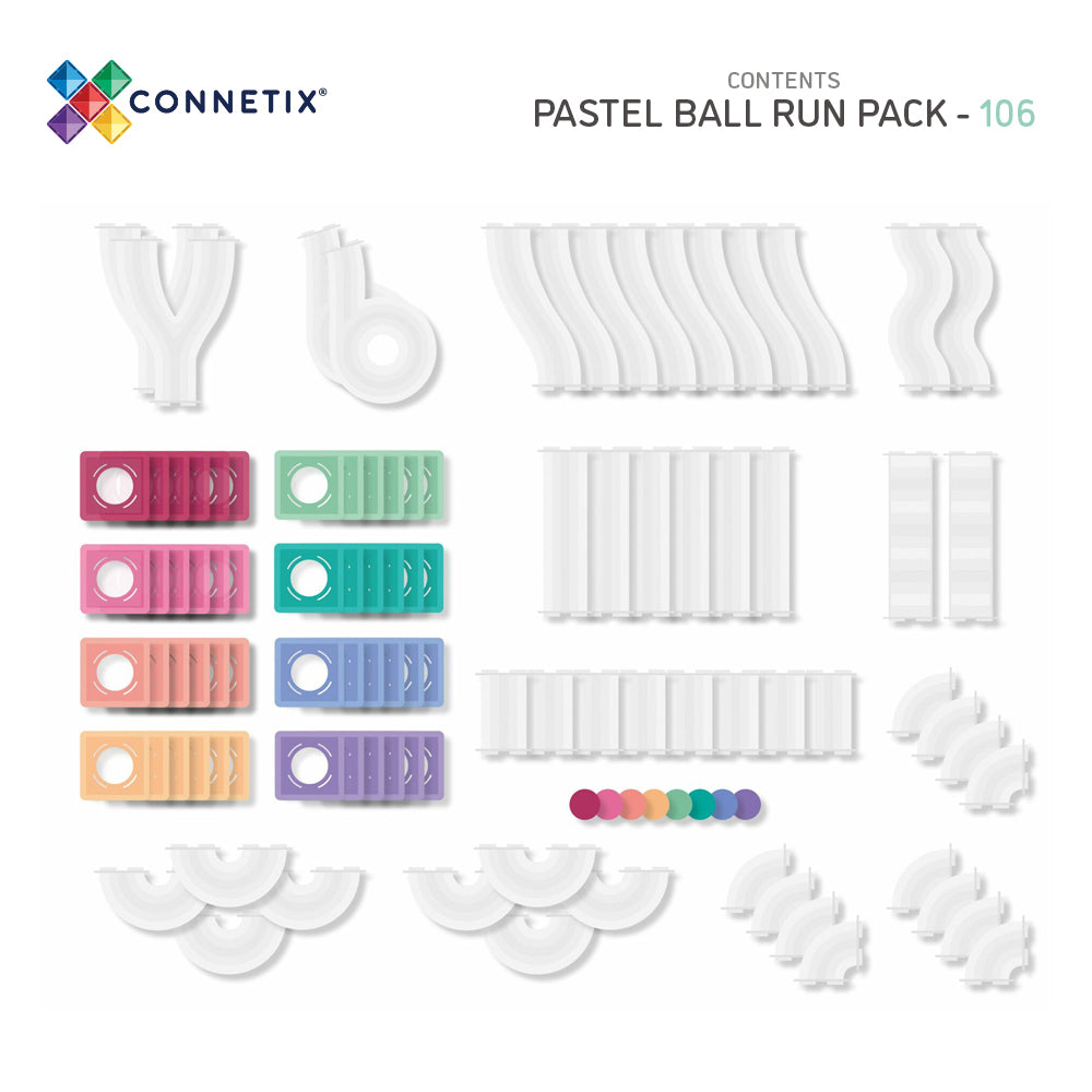 Connetix Magnetbausteine "Pastel Ball Run Pack" 106-teilig