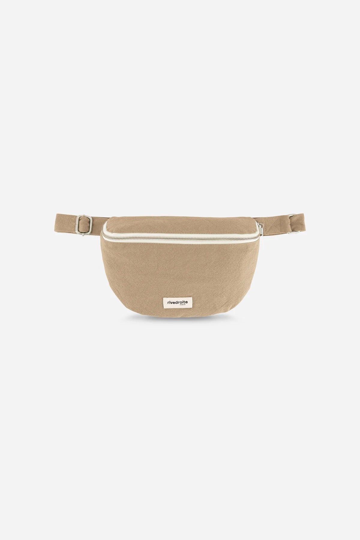 „Rive Droite Custine Gürteltasche ‚Beige Sand‘ – Nachhaltige Waist Bag mit verstellbarem Gurt und rundem Design“