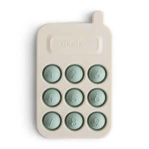 Mushie Phone Press Spielzeug | Cambridge Blue