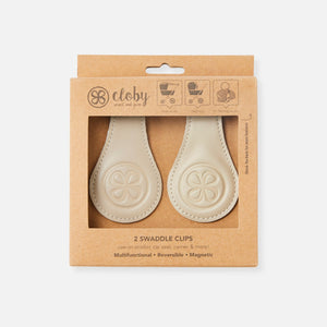 Cloby Clips Magnétiques en Cuir Lot de 2 | Beige