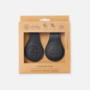 Cloby Clips Magnétiques en Cuir, Lot de 2 | Noir