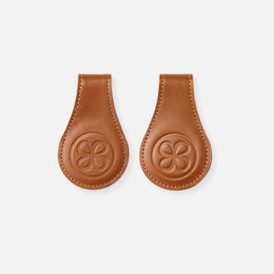 Cloby Pinces magnétiques en cuir Lot de 2 | Marron