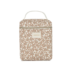Nobodinoz Kühltasche Blumenmuster beige braun. Kinder Lunch Tasche isoliert