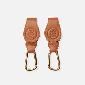 Crochet de poussette Cloby lot de 2 | Marron