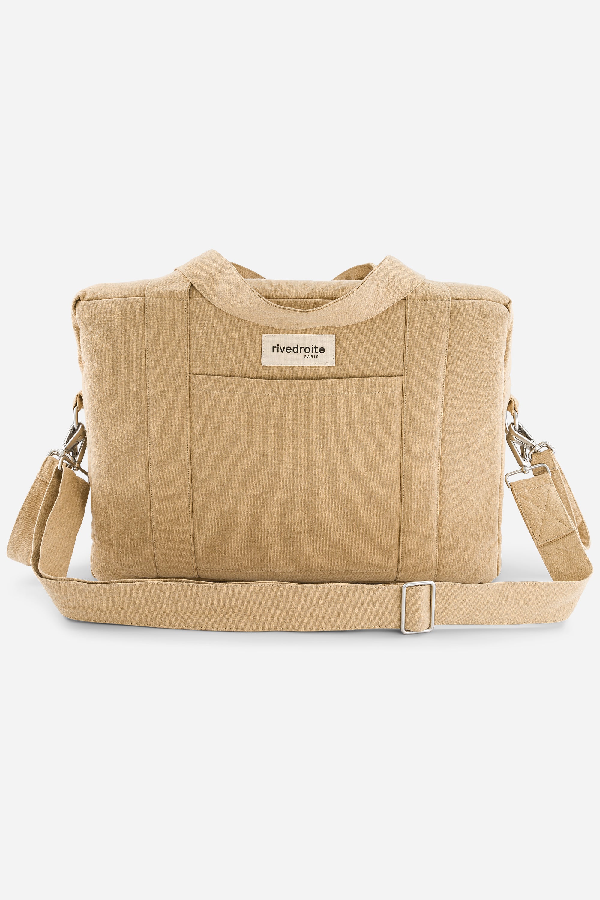 „Rive Droite Darcy Anti‑Wickeltasche in Beige Sand – elegant und funktional mit Organizer-Pouch und Gurt“