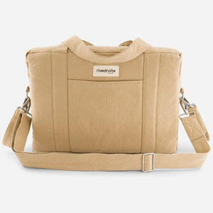 „Rive Droite Darcy Anti‑Wickeltasche in Beige Sand – elegant und funktional mit Organizer-Pouch und Gurt“