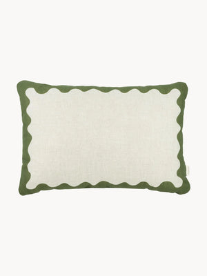 Nobodinoz Kissen Leinen "Vibes" Wavy Green