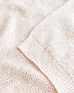 Hvid Babydecke Merinowolle "Dora" | Cream