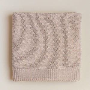 Hvid Babydecke Dora Oat, weiche Strickdecke aus reiner Merinowolle in natürlichem Beigeton für Babys