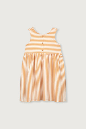 Gray Label ärmelloses Kleid Melon Cream, gestreiftes Kinderkleid aus Bio-Baumwolle mit Knöpfen, sommerlich & leicht