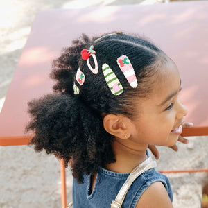 Rockahula Hair Clips "Cherry Kiss Stripy"