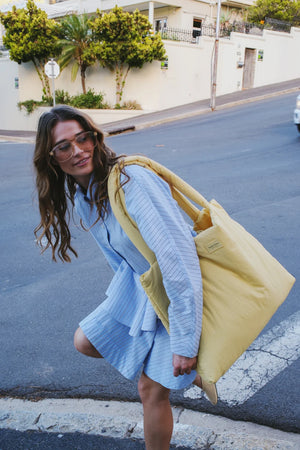 Sac Mom Doux Texturé Studio Noos | Jaune Beurre