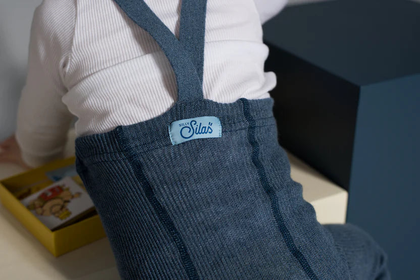 Silly Silas Fusslose Strumpfhose mit Träger | Steel Blue Blend