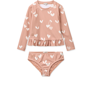 Liewood Badehose-Set Dagny Sweethearts Pale Tuscany mit Herz-Print für Kinder