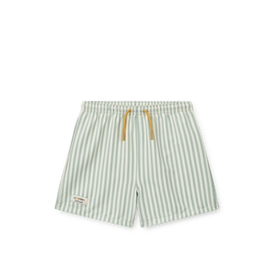 Liewood Badeshorts "Duke" Stripe Peppermint / Crisp White
