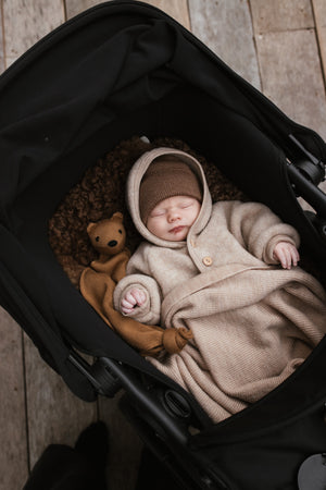 Hvid Babydecke "Felix" Sand