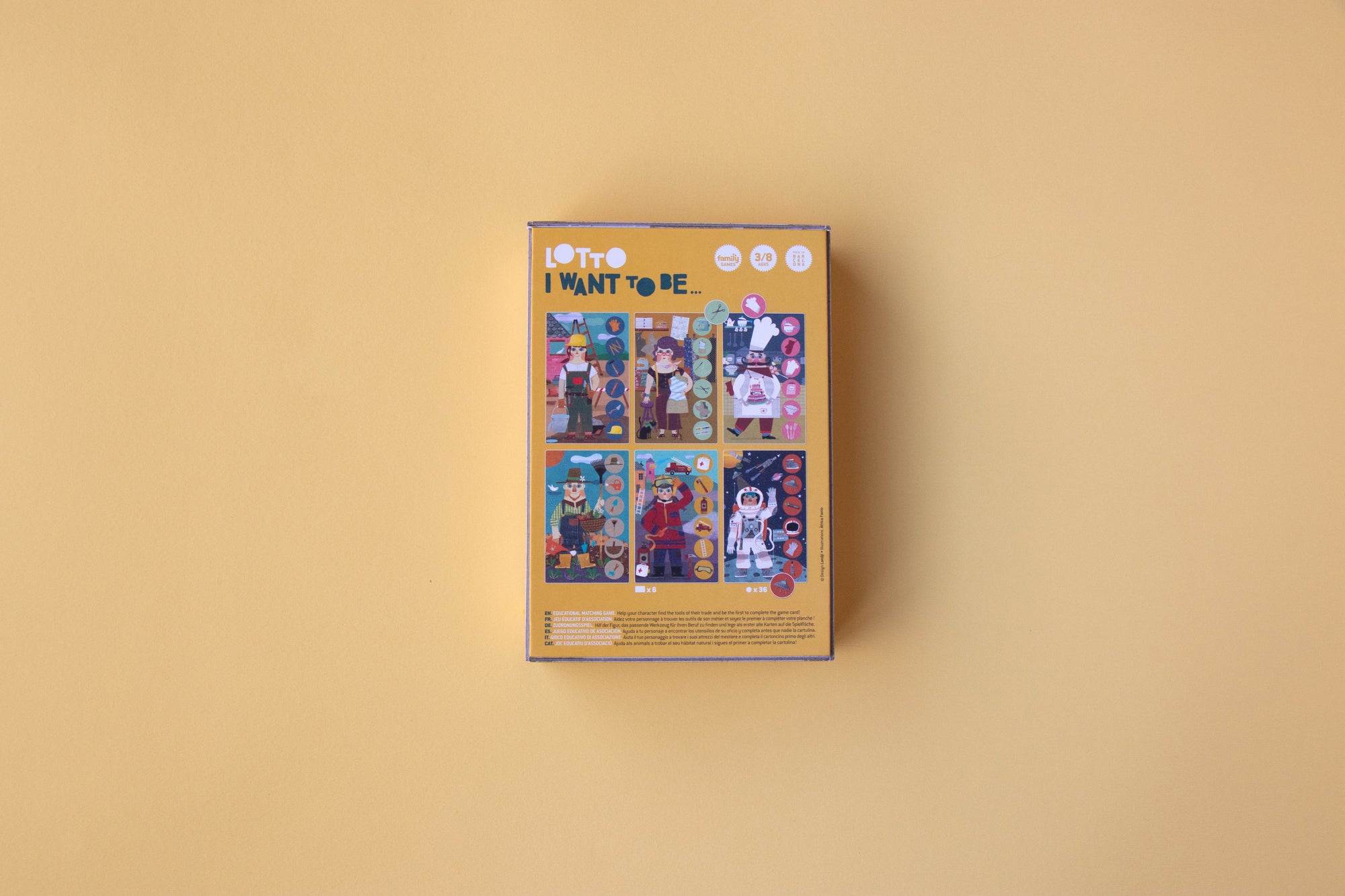 Londji Lotto I Want To Be, nachhaltiges Lernspiel mit Berufe-Motiven für Kinder im bunten Londji-Design