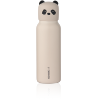 Liewood Trinkflasche Falk 350 ml in Panda / Sandy, doppelwandiger Edelstahl, auslaufsicher mit Tragegriff