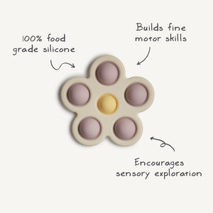 Mushie Blumen Babyspielzeug | Soft Lilac/Pale Daffodil/Ivory
